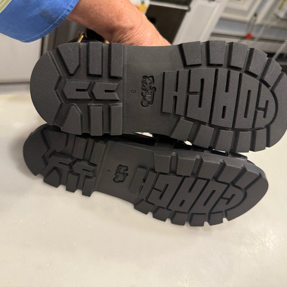 Coach Sculpted C Fisherman Sandals Black Leather Sz 6 NIB - Picture 12 of 12